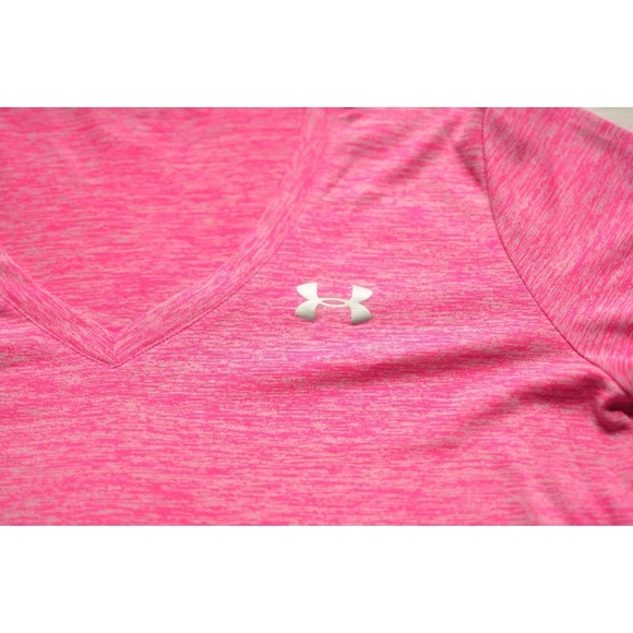 Under armour women’s pink heathered longsleeve top - Picture 2 of 8